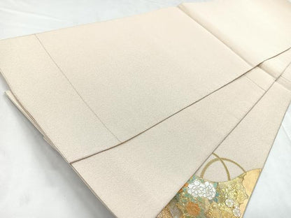 平和屋着物◎太鼓柄袋帯　綴れ　流水花鳥文　金銀彩　金糸　正絹　逸品　CABD5014nb