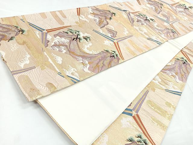 平和屋着物◎六通柄袋帯 光悦錦 シルクロード 金糸 正絹 逸品 CABD5020nb