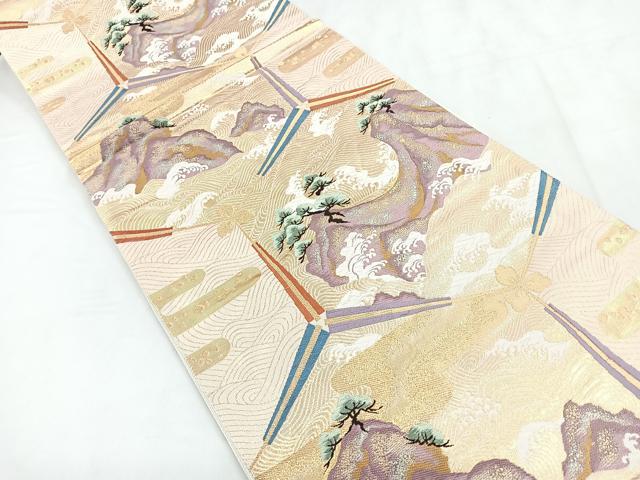 平和屋着物◎六通柄袋帯 光悦錦 シルクロード 金糸 正絹 逸品 CABD5020nb