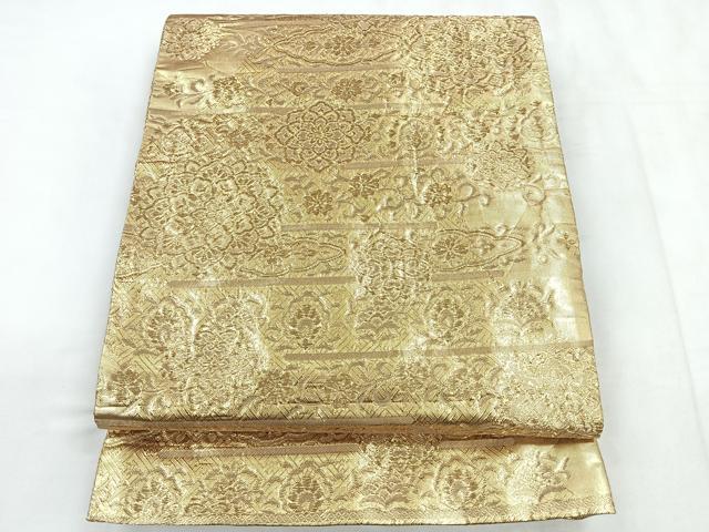 平和屋着物◎佐賀錦 六通柄袋帯 千手 金糸 正絹 逸品 CABD5027nb