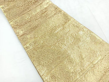 平和屋着物◎佐賀錦 六通柄袋帯 千手 金糸 正絹 逸品 CABD5027nb