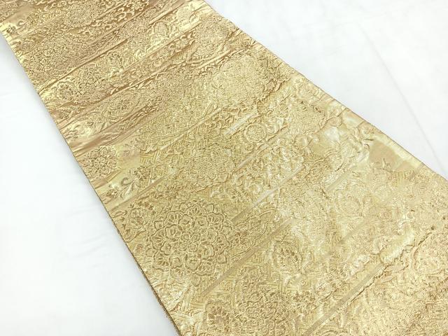 平和屋着物◎佐賀錦 六通柄袋帯 千手 金糸 正絹 逸品 CABD5027nb