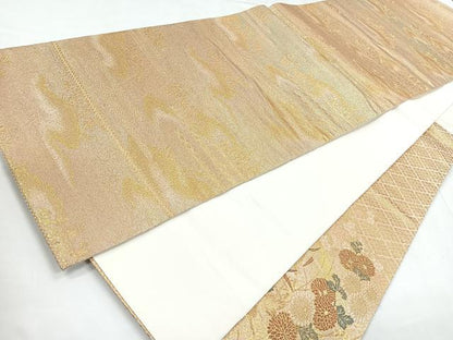 平和屋着物◎太鼓柄袋帯　装華　金糸　正絹　逸品　CABD5032nb