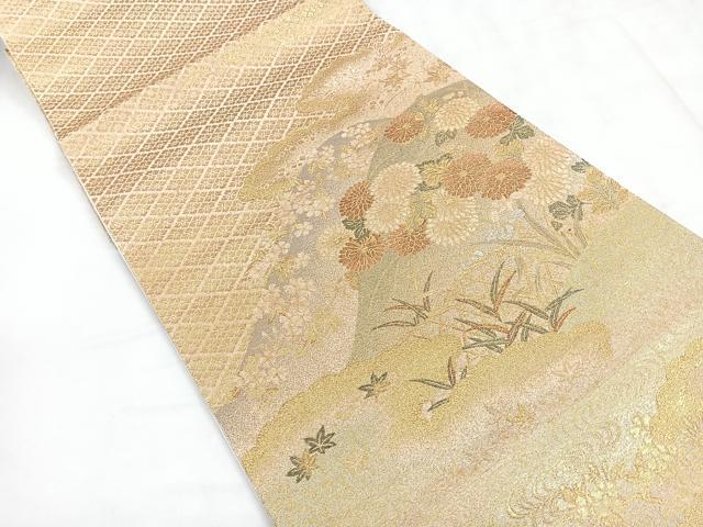 平和屋着物◎太鼓柄袋帯　装華　金糸　正絹　逸品　CABD5032nb