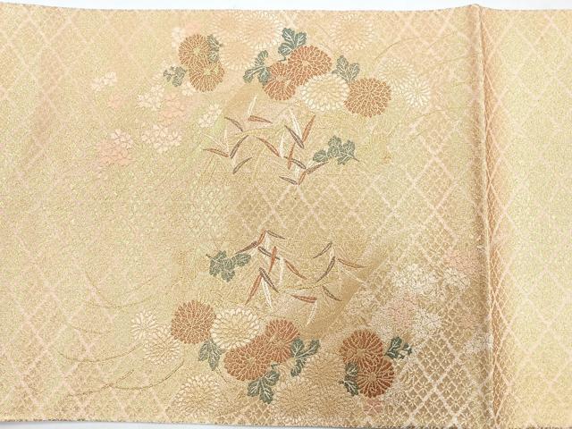 平和屋着物◎太鼓柄袋帯　装華　金糸　正絹　逸品　CABD5032nb