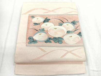 平和屋着物◎太鼓柄袋帯 万寿菊 金糸 正絹 逸品 CABD5066nb