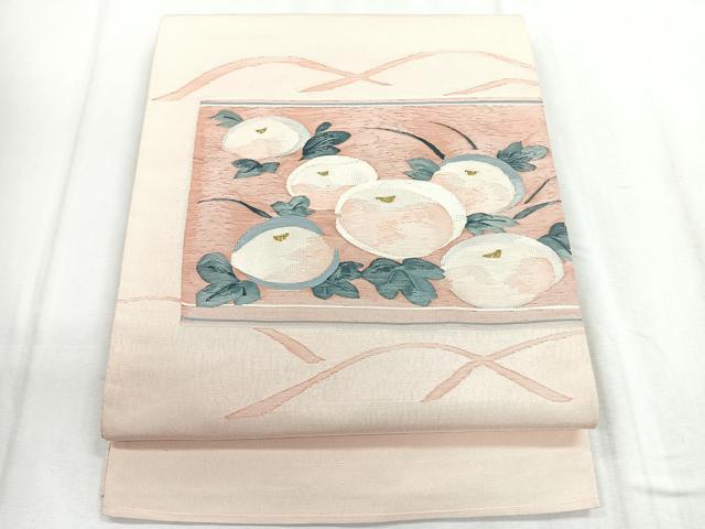 平和屋着物◎太鼓柄袋帯 万寿菊 金糸 正絹 逸品 CABD5066nb
