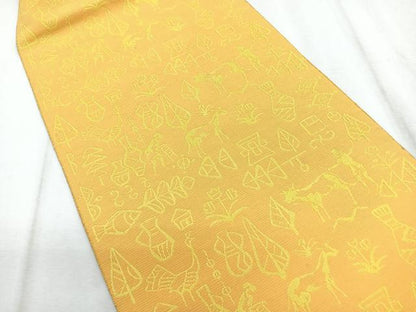平和屋着物◎八寸名古屋帯 壁画文様 綿 逸品 CABD5078nb
