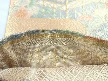 平和屋着物◎宝珠本佐賀錦 六通柄袋帯 九百錦 金糸 正絹 逸品 CABD5092nb