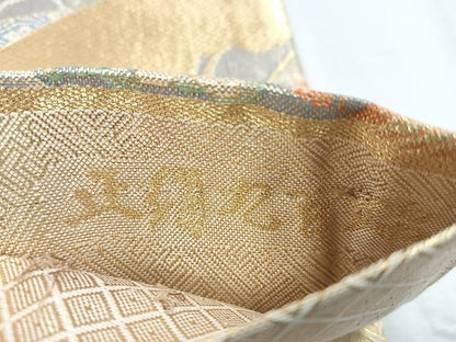 平和屋着物◎宝珠本佐賀錦 六通柄袋帯 九百錦 金糸 正絹 逸品 CABD5092nb