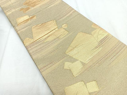 平和屋着物◎六通柄袋帯 箔散らし文 金糸 正絹 逸品 CABD5095nb