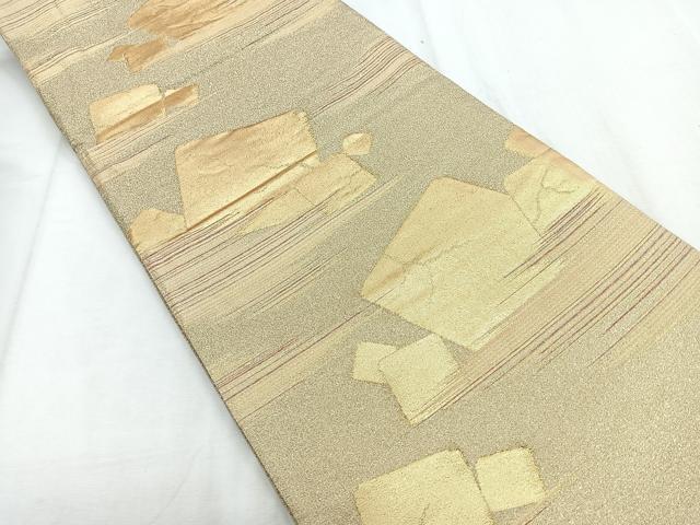 平和屋着物◎六通柄袋帯 箔散らし文 金糸 正絹 逸品 CABD5095nb