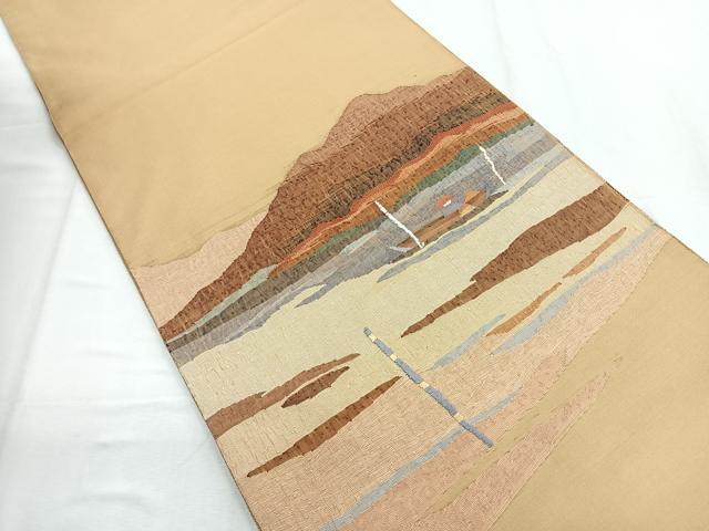 平和屋着物◎太鼓柄袋帯 人物風景文 正絹 逸品 CABD5100nb