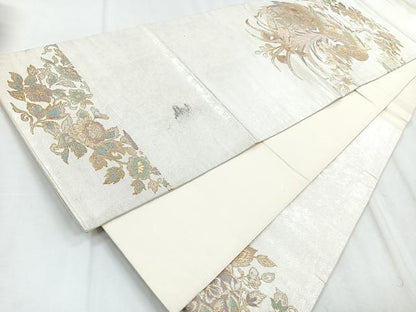 平和屋着物◎六通柄袋帯 鳳凰花文 金銀糸 正絹 逸品 CABD5134nb