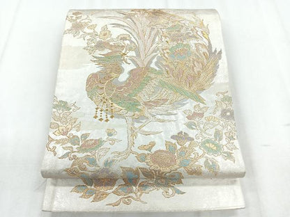 平和屋着物◎六通柄袋帯 鳳凰花文 金銀糸 正絹 逸品 CABD5134nb