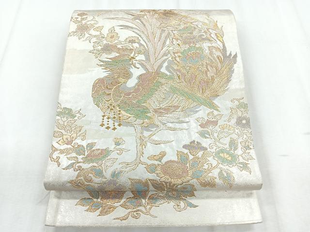 平和屋着物◎六通柄袋帯 鳳凰花文 金銀糸 正絹 逸品 CABD5134nb