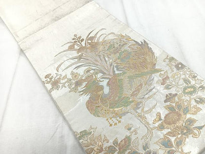 平和屋着物◎六通柄袋帯 鳳凰花文 金銀糸 正絹 逸品 CABD5134nb