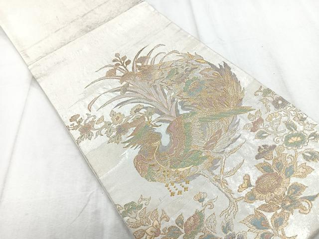 平和屋着物◎六通柄袋帯 鳳凰花文 金銀糸 正絹 逸品 CABD5134nb