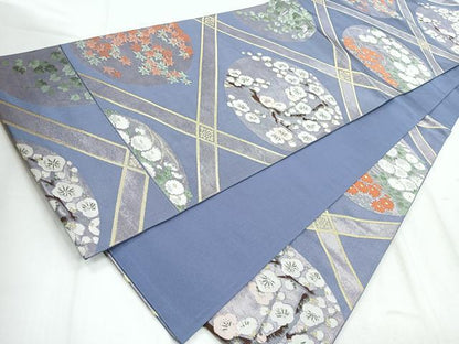 平和屋着物◎六通柄袋帯　天井花文　金糸　正絹　逸品　CABD5149nb
