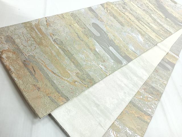 平和屋着物◎六通柄袋帯 福寿 金銀糸 正絹 逸品 CABD5164nb