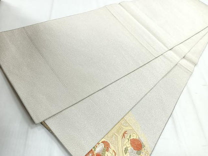 平和屋着物◎太鼓柄袋帯 綴 花鳥文 金銀糸 正絹 逸品 CABD5168nb