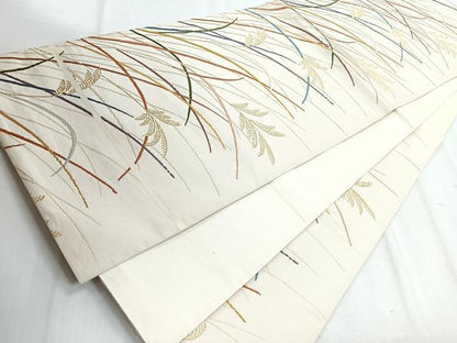 平和屋着物◎六通柄袋帯 芝文 金糸 正絹 逸品 CABD5171nb