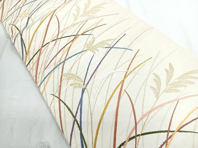 平和屋着物◎六通柄袋帯 芝文 金糸 正絹 逸品 CABD5171nb