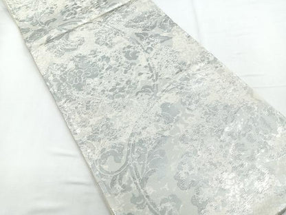 平和屋着物◎六通柄袋帯　蔦の葉文　銀糸　正絹　逸品　CABD5185nb