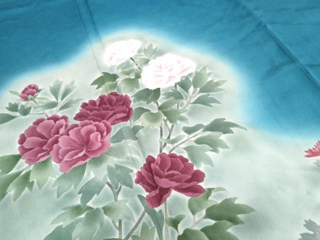 平和屋着物▼訪問着　作家物　手描き　草花文　暈し染め　正絹　逸品　CABD5210th