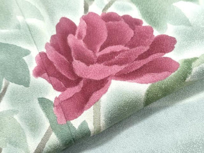 平和屋着物▼訪問着　作家物　手描き　草花文　暈し染め　正絹　逸品　CABD5210th