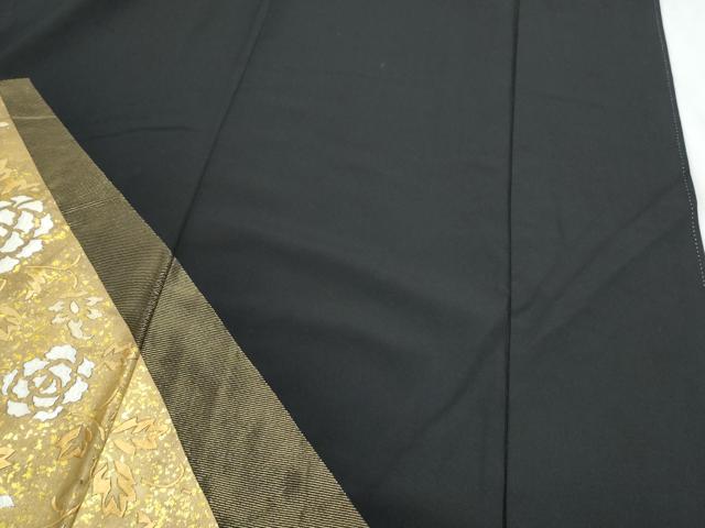 平和屋着物▼豪華黒留袖　駒刺繍　色紙重ね花文　金彩　正絹　逸品　CABD5221th