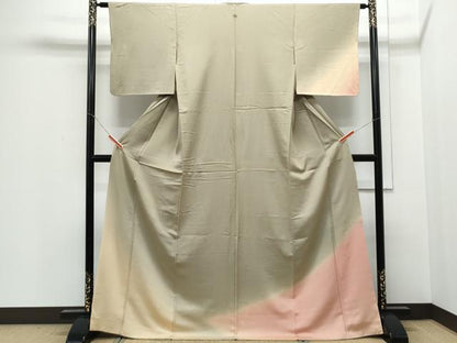 平和屋着物▼訪問着　霞文　暈し染め　ロング丈　正絹　逸品　CABD5277th