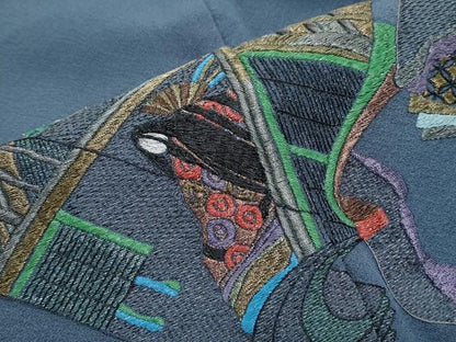 平和屋着物▼訪問着　総刺繍　冊子文　金銀糸　正絹　逸品　CABD5290th