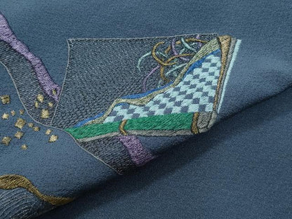 平和屋着物▼訪問着　総刺繍　冊子文　金銀糸　正絹　逸品　CABD5290th