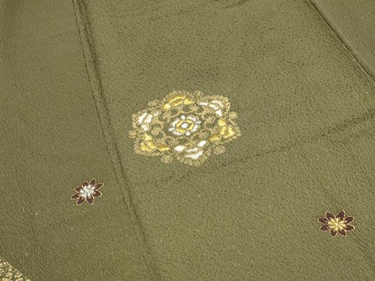 平和屋着物▼訪問着　刺繍　正倉院花文　金彩　正絹　逸品　CABD5311th