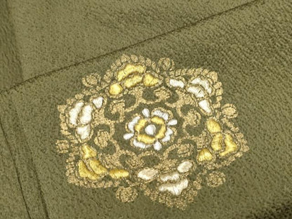 平和屋着物▼訪問着　刺繍　正倉院花文　金彩　正絹　逸品　CABD5311th
