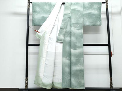 平和屋着物▼上質な小紋　地紋起こし　風景文　暈し染め　正絹　逸品　CABD5339th