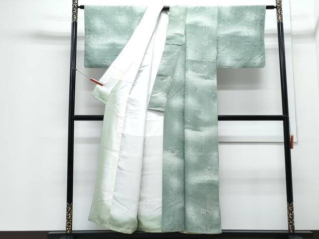 平和屋着物▼上質な小紋　地紋起こし　風景文　暈し染め　正絹　逸品　CABD5339th