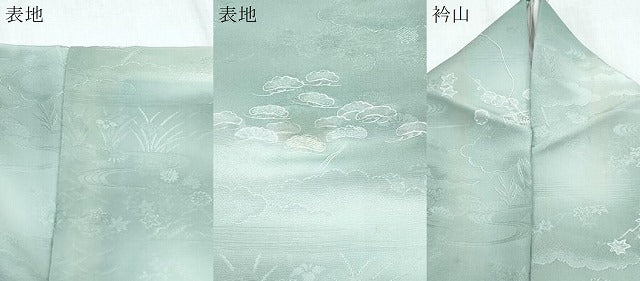 平和屋着物▼上質な小紋　地紋起こし　風景文　暈し染め　正絹　逸品　CABD5339th