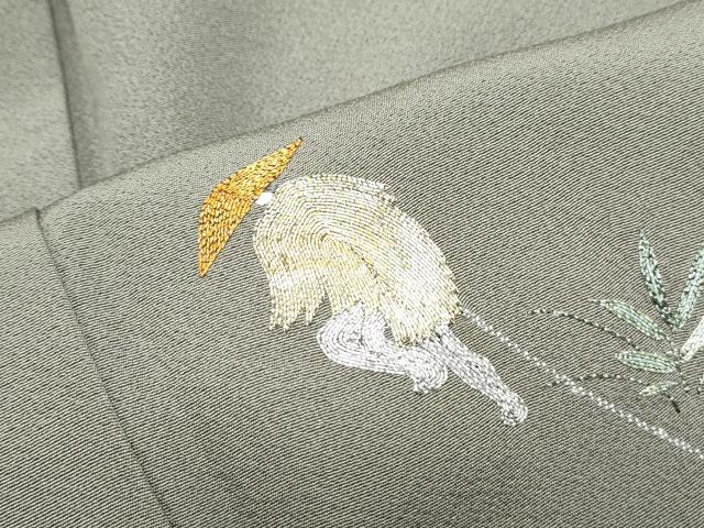 平和屋着物▼色留訪問着　作家物　駒刺繍　総刺繍　人物風景文　正絹　逸品　CABD5342th