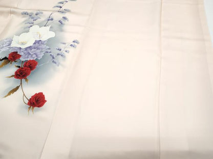 平和屋着物▼訪問着 手描き 陶器花文 暈し染め 正絹 逸品 CABD5378th