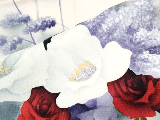 平和屋着物▼訪問着 手描き 陶器花文 暈し染め 正絹 逸品 CABD5378th