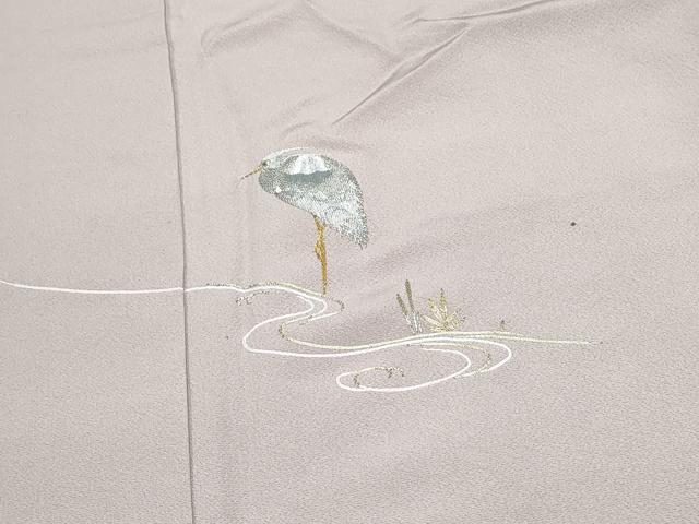 平和屋着物▼色留訪問着 総刺繍 駒刺繍 白鷺 さが美扱い 正絹 逸品 CABD5383th