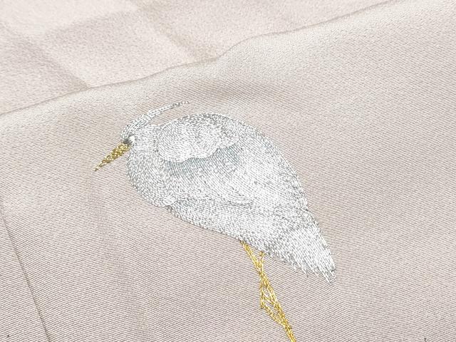 平和屋着物▼色留訪問着 総刺繍 駒刺繍 白鷺 さが美扱い 正絹 逸品 CABD5383th