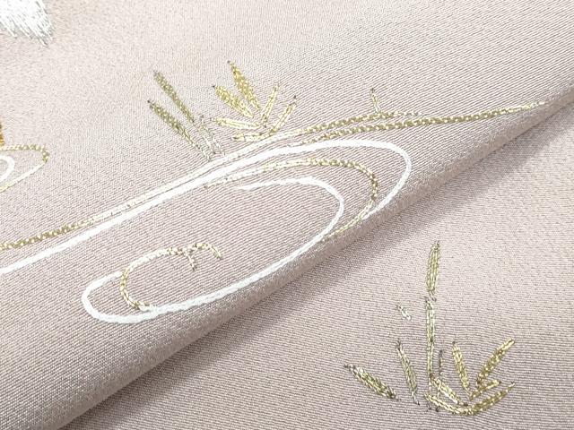平和屋着物▼色留訪問着 総刺繍 駒刺繍 白鷺 さが美扱い 正絹 逸品 CABD5383th