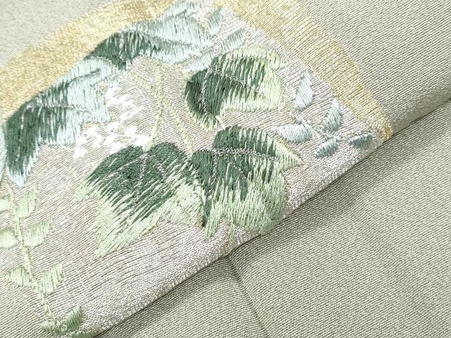 平和屋着物▼訪問着 総刺繍 色紙重ね草花文 金銀糸 正絹 逸品 CABD5384th
