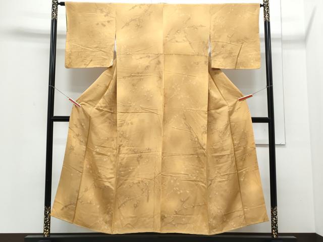 平和屋着物▼上質な小紋 地紋起こし 枝花文 暈し染め 正絹 逸品 CABD5385th
