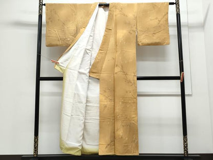 平和屋着物▼上質な小紋 地紋起こし 枝花文 暈し染め 正絹 逸品 CABD5385th