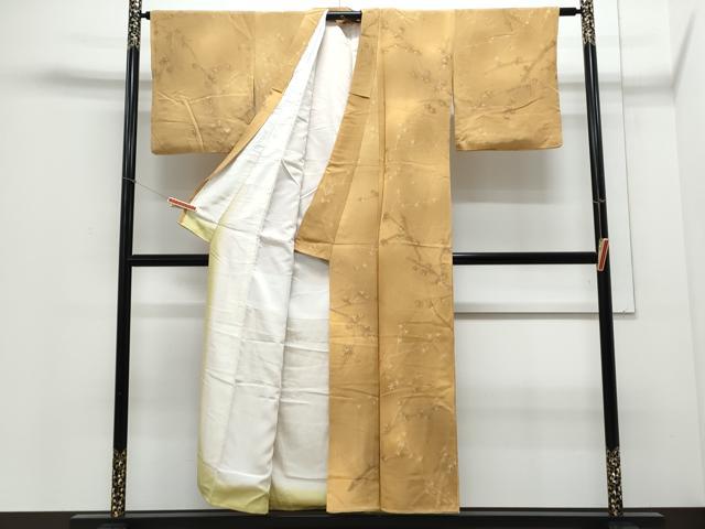 平和屋着物▼上質な小紋 地紋起こし 枝花文 暈し染め 正絹 逸品 CABD5385th
