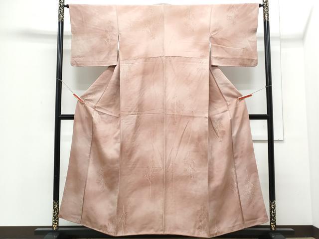 平和屋着物▼上質な小紋 地紋起こし 樹林文 暈し染め 正絹 逸品 CABD5387th